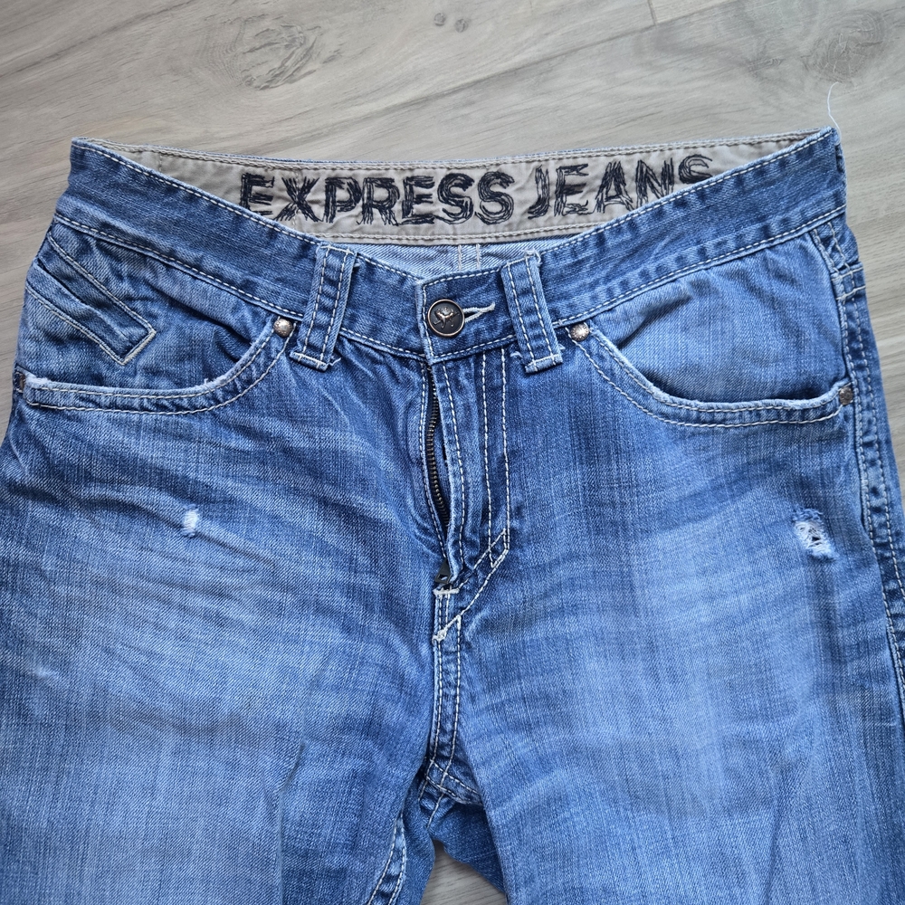 Express Distressed Denim Pants y2k - Picture 2 of 6